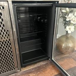 Industrial Drinks Cabinet/Home Bar Unit - Bespoke Rustic Metal & Wood Furniture With Drinks Fridge - thumbnail 3