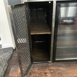 Industrial Drinks Cabinet/Home Bar Unit - Bespoke Rustic Metal & Wood Furniture With Drinks Fridge - thumbnail 2