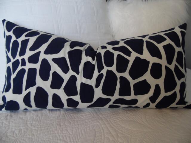 Clearancegiraffe.spots.blue.pillow Cover.animal Decor.white.decor Pillow Cover.cover.pillow Case.slipcovers.home Decor.nursery.kids - image 1