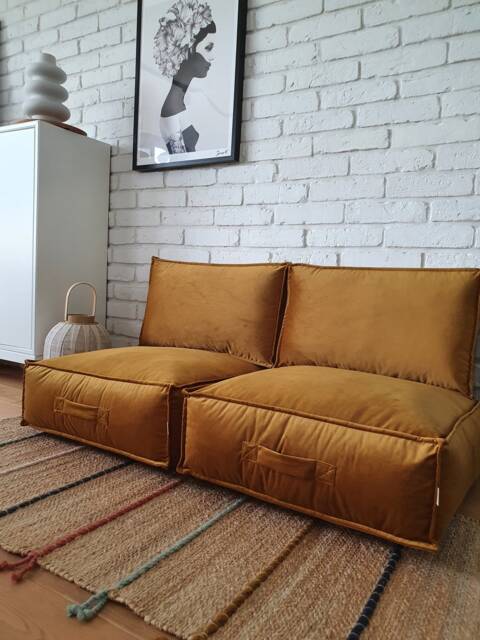 Minimalist-style Floor Pouf With Backrest - Pouf, Footrest, Meditation Or Relaxation Cushion - image 1