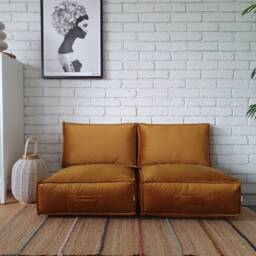 Minimalist-style Floor Pouf With Backrest - Pouf, Footrest, Meditation Or Relaxation Cushion - thumbnail 3