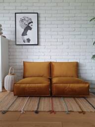 Floor Pouf With Backrest - Floor Cushion, Footrest, Meditation Or Relaxation Cushion - thumbnail 1
