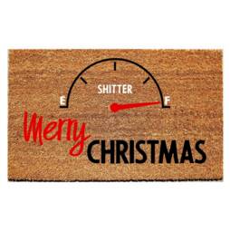 Custom Doormat - Funny Christmas Merry Shitter's Full - thumbnail 1