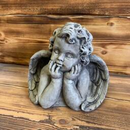 Winged Garden Large Cute Angel Cherub Statue Ornament - thumbnail 2