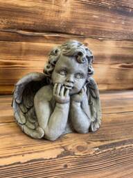 Winged Garden Large Cute Angel Cherub Statue Ornament - thumbnail 1