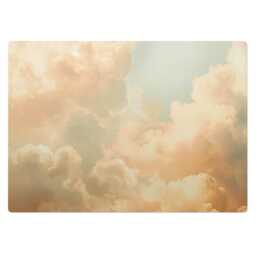 Pastel Clouds Computer Chair Mat, Beige Office Landscape Vinyl Floor Protector, Protector - thumbnail 2