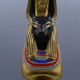 statue Of God Anubis Gilded Jackal Headed Death Unique Large Golden Egyptian Art Made in Egypt - thumbnail 3