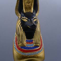 statue Of God Anubis Gilded Jackal Headed Death Unique Large Golden Egyptian Art Made in Egypt - thumbnail 4