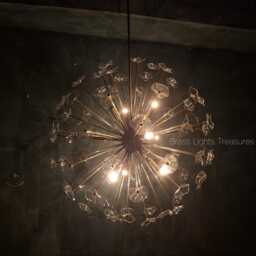 Handmade Brass Urchin Sputnik Chandelier Mid Century Modern Italian Light - thumbnail 3