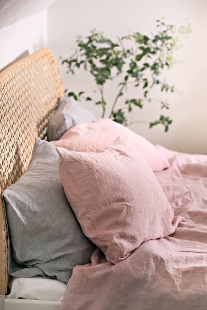 Wood Rose Linen Duvet/stonewashed Bedding/Luxurious Washed Duvet in Dusty Pink/Duvet With Ties - image 1