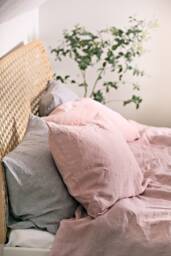 Wood Rose Linen Duvet/stonewashed Bedding/Luxurious Washed Duvet in Dusty Pink/Duvet With Ties - thumbnail 1