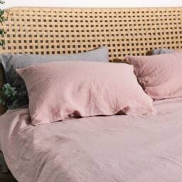 Wood Rose Linen Duvet/stonewashed Bedding/Luxurious Washed Duvet in Dusty Pink/Duvet With Ties - thumbnail 2