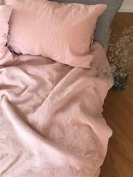 Wood Rose Linen Duvet/stonewashed Bedding/Luxurious Washed Duvet in Dusty Pink/Duvet With Ties - thumbnail 3