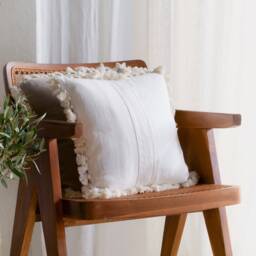Linen Throw Pillow Cover With Tassels, Pompoms Or Brush Fringe, Tassel Pillow, Fringe Cushion Covers, Pom Pom - thumbnail 2