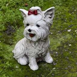 Charming Yorkie Statue Handcrafted Yorkshire Terrier Dog Sculpture Outdoor Garden Decor Concrete Yorkie Pet Lover's Decoration - thumbnail 3
