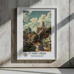 st Mary Mead Vintage Travel Poster - Miss Marple Agatha Christie Detective Fiction Classic Literature - thumbnail 3
