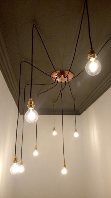 Handmade Copper Or Brass Spider Light Bespoke Industrial Chandelier Pendant Shop Ceiling Artist Retro Superior Quality - image 1