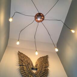 Handmade Copper Or Brass Spider Light Bespoke Industrial Chandelier Pendant Shop Ceiling Artist Retro Superior Quality - thumbnail 2