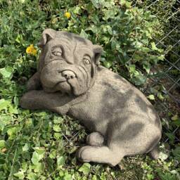 stone Garden Shar-Pei Pug Dog Detailed Cute Gift Concrete Ornament - thumbnail 2