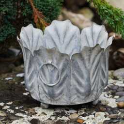 Acanthus Planter Zinc Galvanised Metal Flower Pot Trough Floral Garden Ornament - thumbnail 1