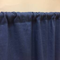 Dark Blue Linen Curtain Panel Stone Wash Drape, Custom Length