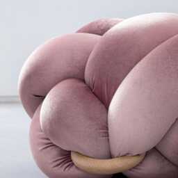 Pink Mauve Velvet Knot Ottoman, Floor Cushion Pouf, Large Pillow, Extra Seating, Modern Statement Furniture - thumbnail 4