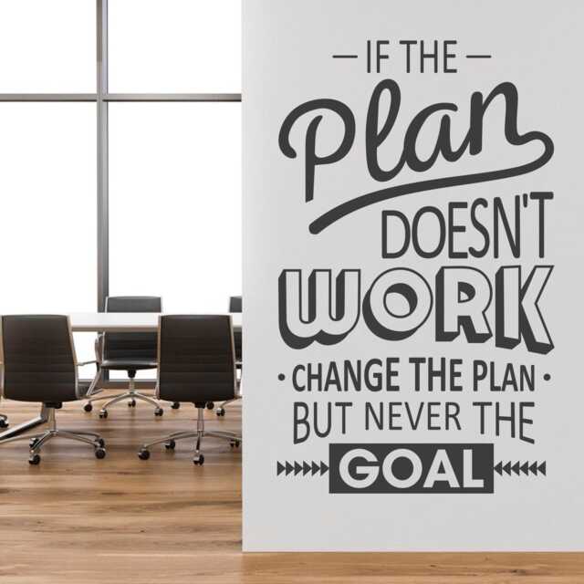 If The Plan Wall Decal - Motivational Office Art Inspiring Decor For Work - image 1