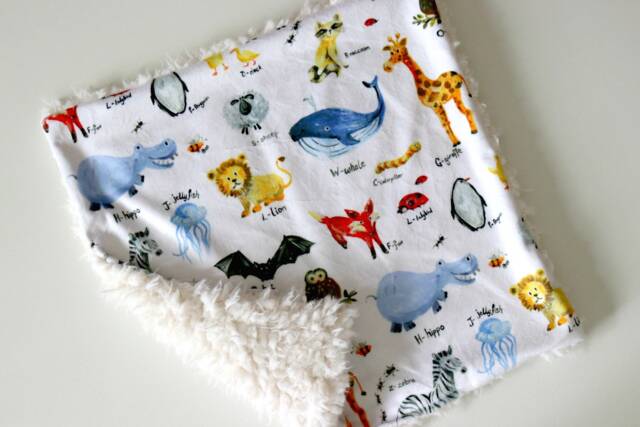 Dream Lovie. Security Blanket. Personalized Lovey. Faux Fur Alphabet Animals. Mini Baby Minky Shower Gift - image 1