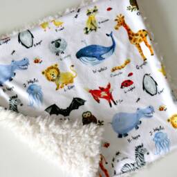 Dream Lovie. Security Blanket. Personalized Lovey. Faux Fur Alphabet Animals. Mini Baby Minky Shower Gift - thumbnail 4
