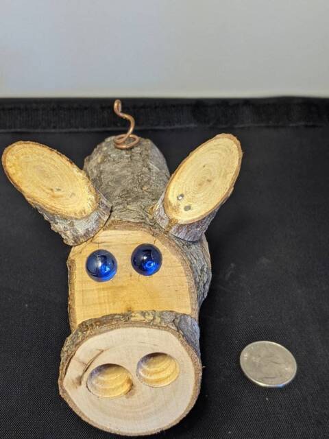 Wooden Folk Art Pig #1 - Handmade Free Shipping - image 1