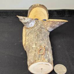 Wooden Folk Art Pig #1 - Handmade Free Shipping - thumbnail 2