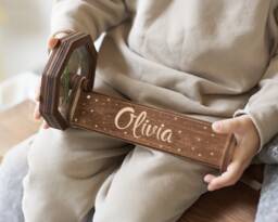 Personalized Wooden Kaleidoscope For Kids - Custom Name Birthday Gift, Engraved Keepsake Toy - thumbnail 1