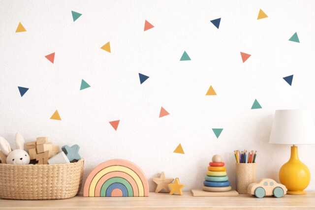 Triangle Wall Decals Set, Modern Geometric Stickers, Peel & Stick Pattern, Nursery Decor, Removable Vinyl - image 1