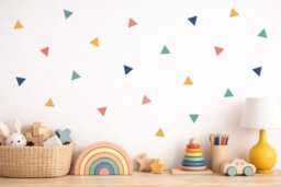 Triangle Wall Decals Set, Modern Geometric Stickers, Peel & Stick Pattern, Nursery Decor, Removable Vinyl - thumbnail 1