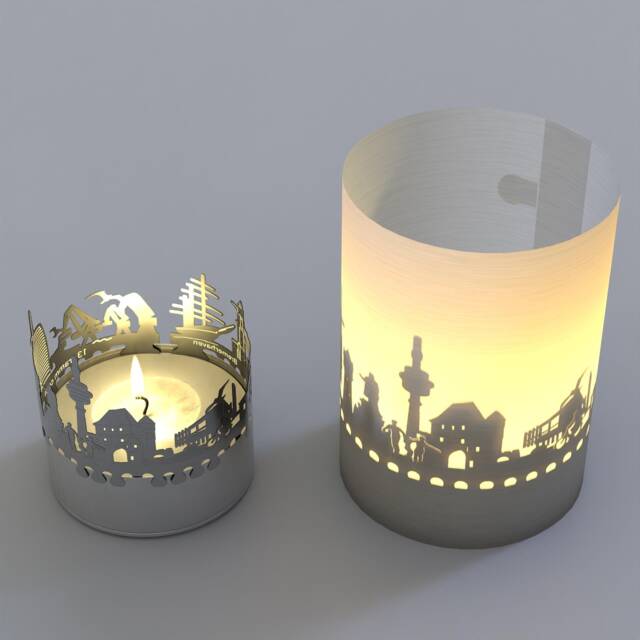 Bremerhaven Skyline Candle - Gift Tube Shadow Play Souvenir - image 1