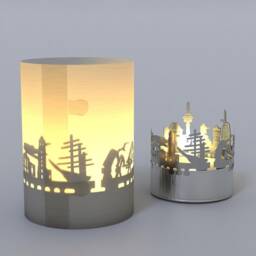 Bremerhaven Skyline Candle - Gift Tube Shadow Play Souvenir - thumbnail 4