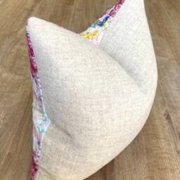 Paint Spray Velvet & Oatmeal Harris Tweed Cushion 18 - thumbnail 2
