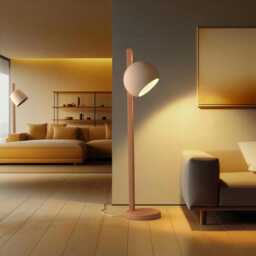 Ceramic Floor Lamp Organic Modern, Handmade Living Room Statement Light, Contemporary Freestanding - Stuck Sphere - thumbnail 2