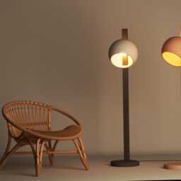 Ceramic Floor Lamp Organic Modern, Handmade Living Room Statement Light, Contemporary Freestanding - Stuck Sphere - thumbnail 3