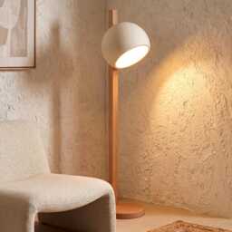 Ceramic Floor Lamp Organic Modern, Handmade Living Room Statement Light, Contemporary Freestanding - Stuck Sphere - thumbnail 1