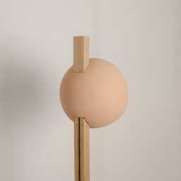 Ceramic Floor Lamp Organic Modern, Handmade Living Room Statement Light, Contemporary Freestanding - Stuck Sphere - thumbnail 4