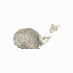 Hedgehog & Butterfly Fabric Wall Stickers. Removable & Reusable. Bianca Pozzi Collection - thumbnail 1