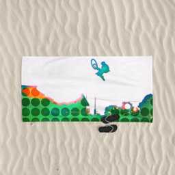 Mountain Bike Art Beach Towel Personalized Sports Decor, Mtb Gift - thumbnail 1