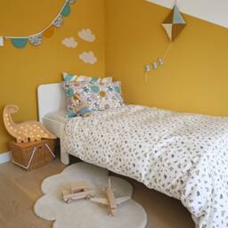 Delilah Green Organic Cotton Kids Bedding Set Retro 70S Floral Duvet Cover & Fitted Sheet Eco-Friendly Toddler & Teen - thumbnail 3