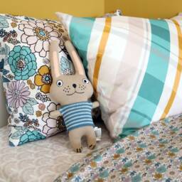Delilah Green Organic Cotton Kids Bedding Set Retro 70S Floral Duvet Cover & Fitted Sheet Eco-Friendly Toddler & Teen - thumbnail 2
