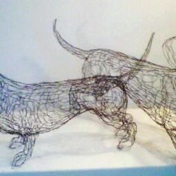3D Dachshund Wire Sculpture By Elizabeth Berrien - thumbnail 3