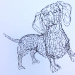 3D Dachshund Wire Sculpture By Elizabeth Berrien - thumbnail 4