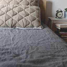 Organic Wool Filled Pillow Linen Pillowcase, Natural Bedding - thumbnail 2