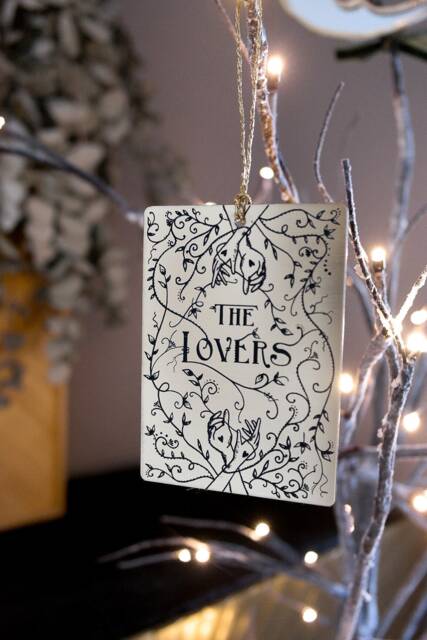 The Lovers Tarot Ornament - Hanging For Celestial Witchy Inspired Homes - image 1