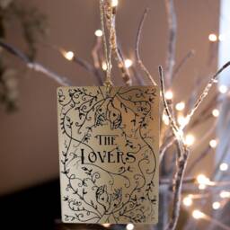The Lovers Tarot Ornament - Hanging For Celestial Witchy Inspired Homes - thumbnail 2